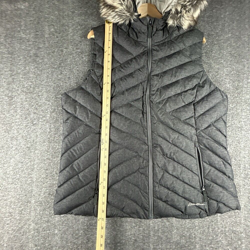 Eddie Bauer Down Vest Womens Sz 1X Faux Fur Detach Hood Puffer Lined Winter XL - Picture 9 of 9